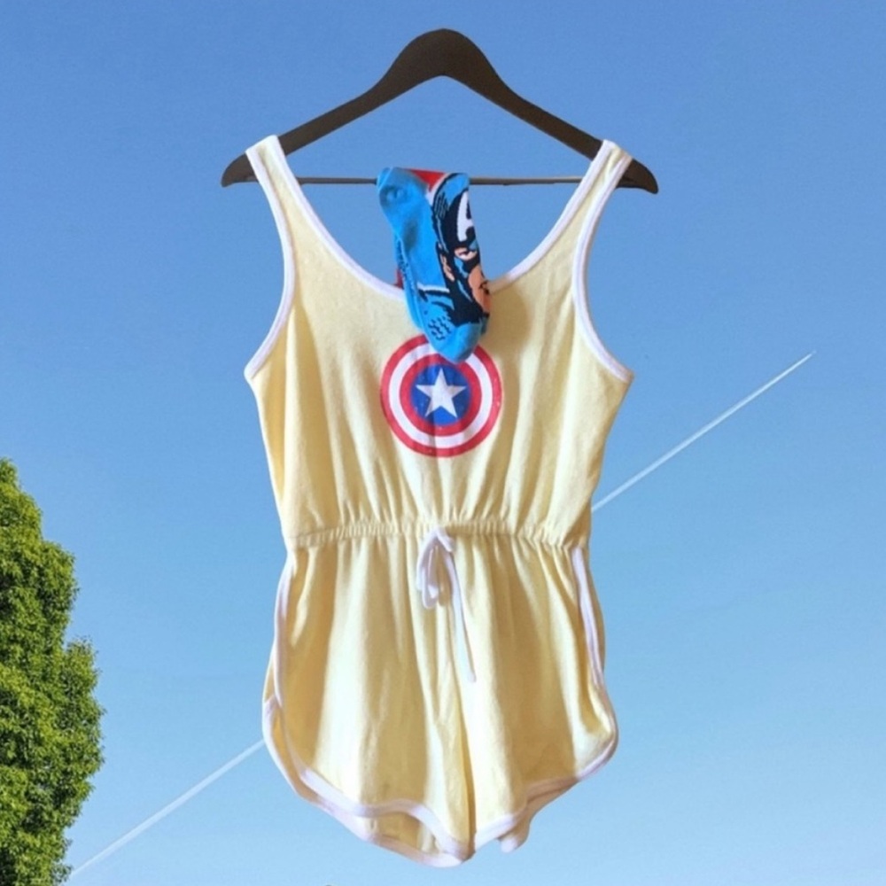 5/$25 Captain America Romper with Socks NWT